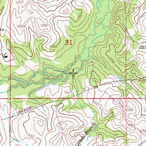 Topographic Map of Waterhole Branch, LA