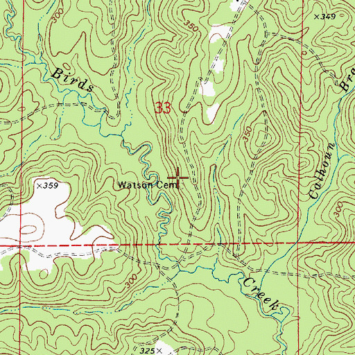 Topographic Map of Watson Cemetery, LA