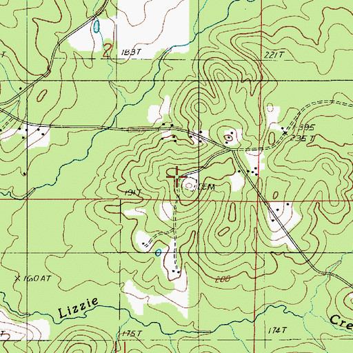 Topographic Map of Weaver Cemetery, LA