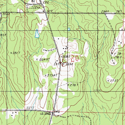 Topographic Map of Webb Cemetery, LA