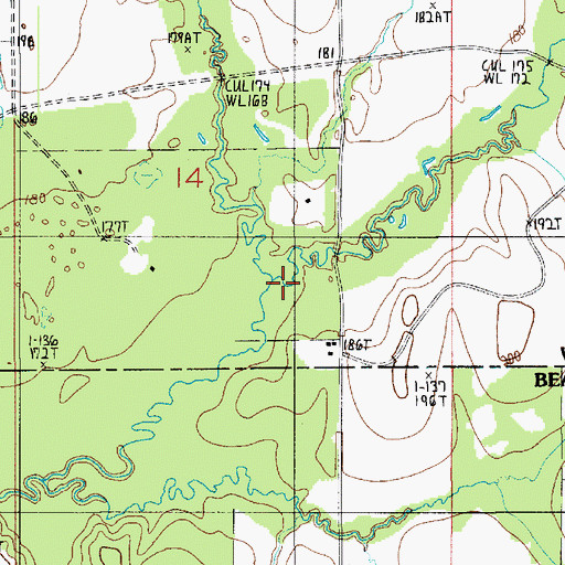 Topographic Map of West Branch Black Creek, LA