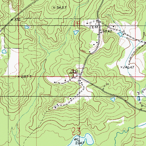 Topographic Map of Wheaton Cemetery, LA