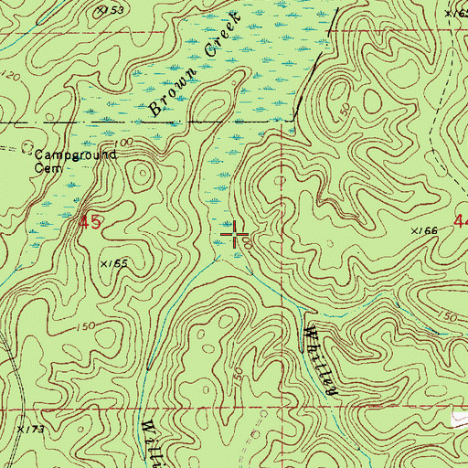 Topographic Map of Whitley Branch, LA