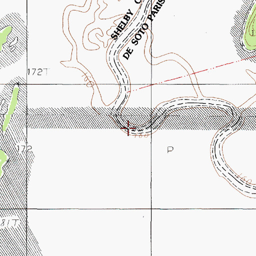 Topographic Map of Wildcat Bend, LA