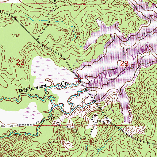 Topographic Map of Williamson Creek, LA