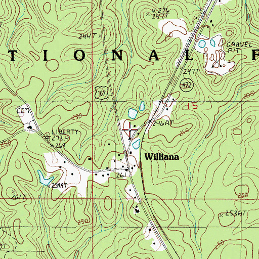 Topographic Map of Williana, LA