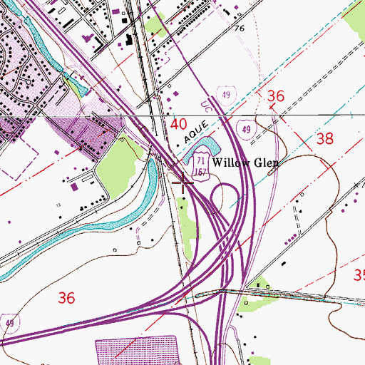 Topographic Map of Willow Glen, LA