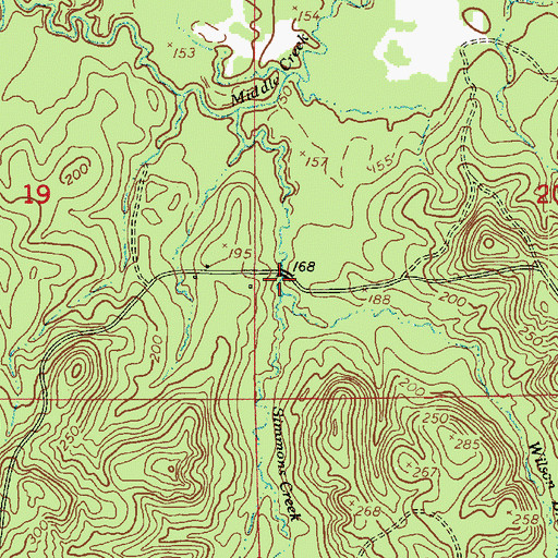Topographic Map of Wilson Branch, LA