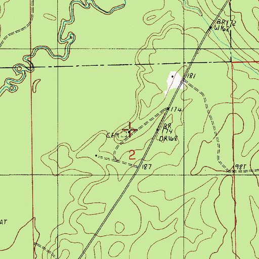 Topographic Map of Wisby Memorial Church, LA