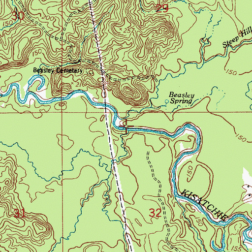 Topographic Map of Wolf Branch, LA