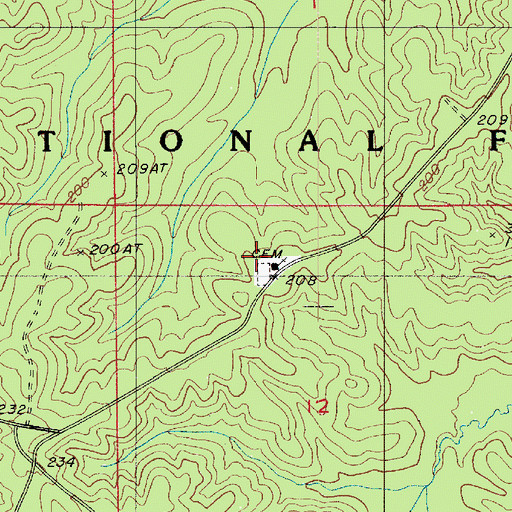 Topographic Map of Yankee Springs Church, LA