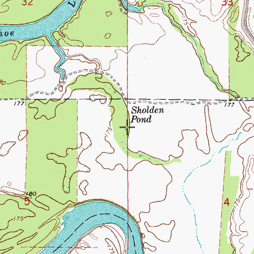 Topographic Map of Sholden Pond, AR