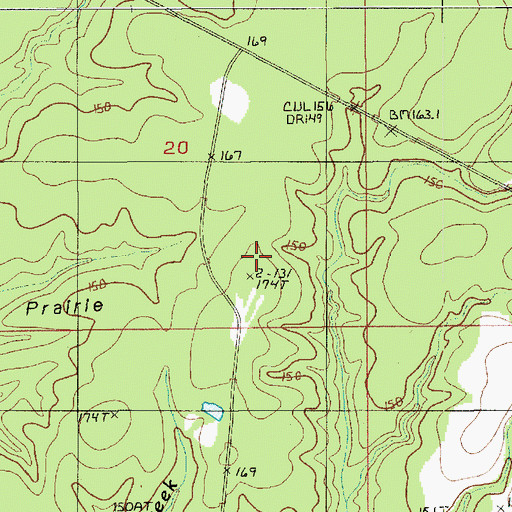 Topographic Map of Catahoula National Wildlife Management Area, LA
