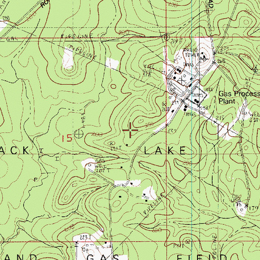 Topographic Map of Black Lake Oil and Gas Field, LA