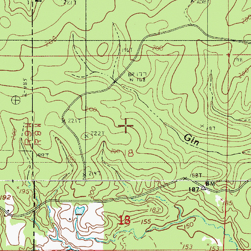 Topographic Map of Antioch Cemetery, LA