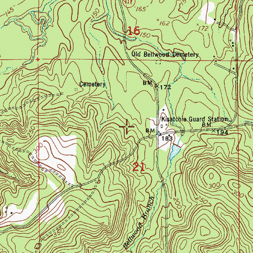 Topographic Map of Dogwood Campground, LA