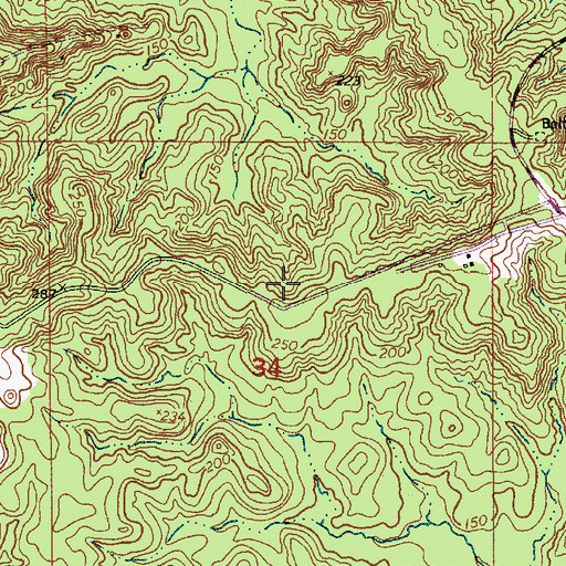 Topographic Map of Bayou Cypre Overlook, LA