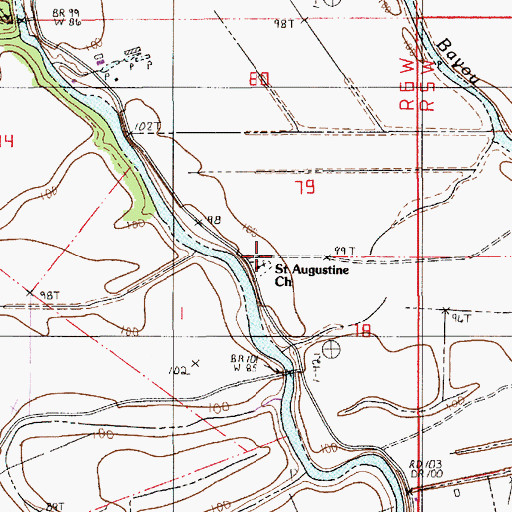 Topographic Map of Saint Augustine Church, LA