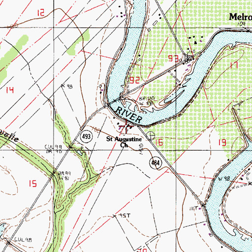 Topographic Map of Saint Augustine Church, LA