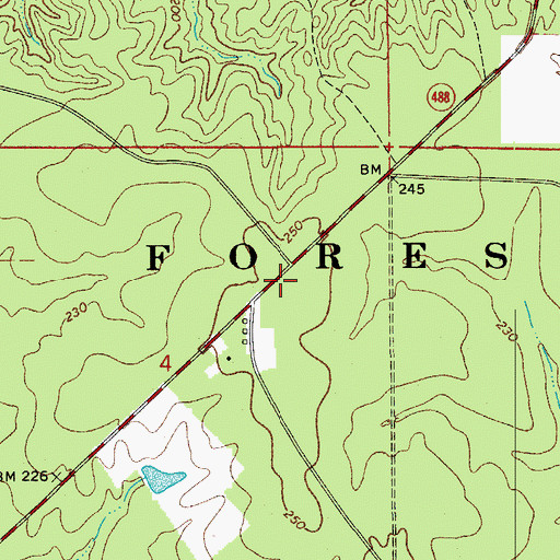 Topographic Map of Palustruis Experimental Forest Johnson Tract, LA