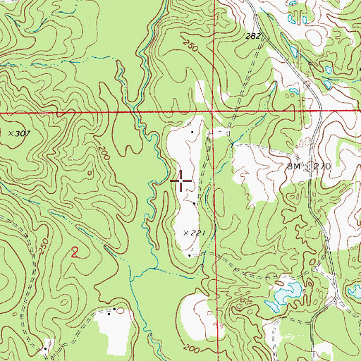 Topographic Map of Ouiske, LA