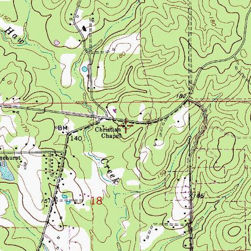 Topographic Map of Christian Chapel, LA