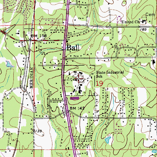 Topographic Map of Louisiana State Industrial School, LA