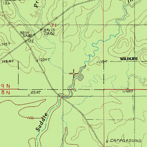 Topographic Map of Schoolhouse Creek, LA