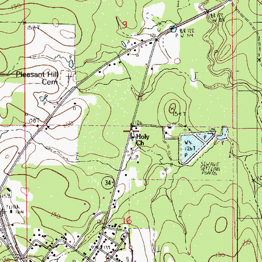 Topographic Map of Holy Church, LA