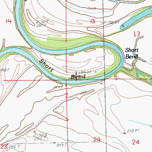 Topographic Map of Short Bend, AR