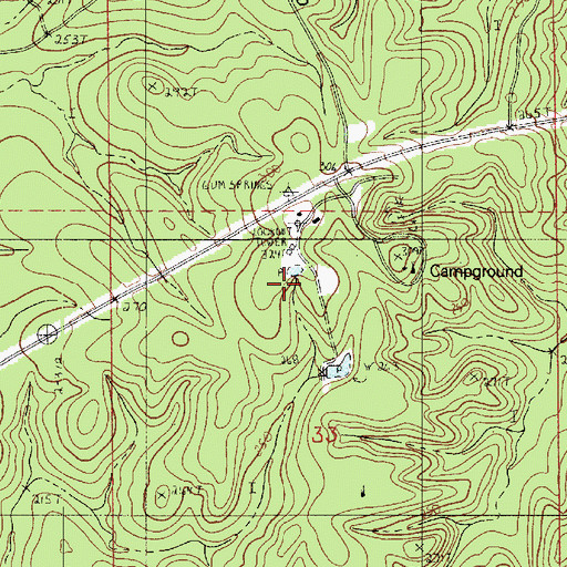 Topographic Map of Gum Springs Work Center, LA