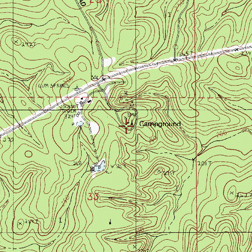 Topographic Map of Gum Springs Campground and Picnic Area, LA