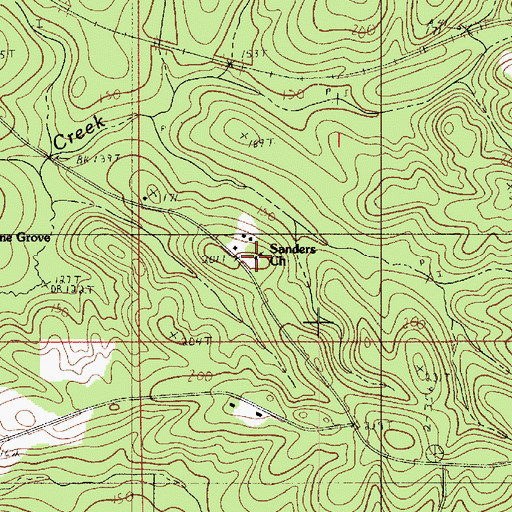 Topographic Map of Sanders Church, LA