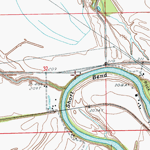 Topographic Map of Short Bend, AR
