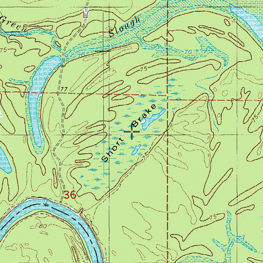 Topographic Map of Short Brake, AR
