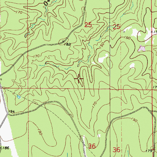 Topographic Map of Palustris Experimental Forest Longleaf Tract, LA