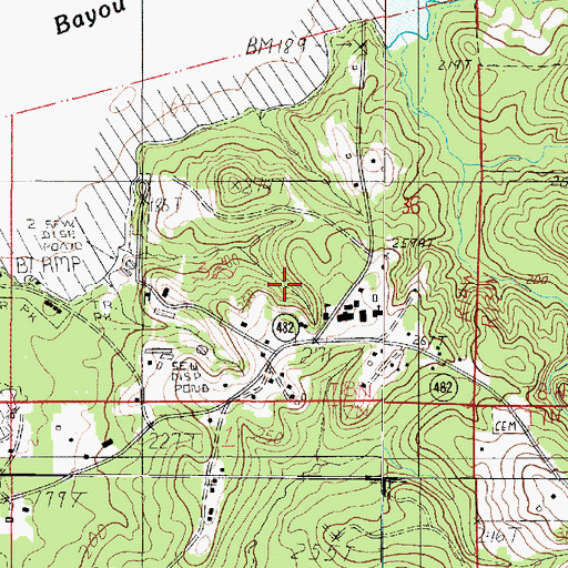 Topographic Map of Ebarb, LA