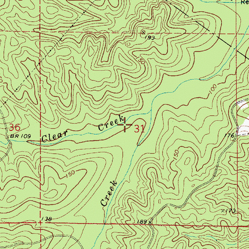 Topographic Map of Castor Creek Scenic Area, LA