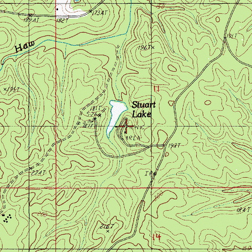 Topographic Map of Stuart Lake Recreation Site, LA
