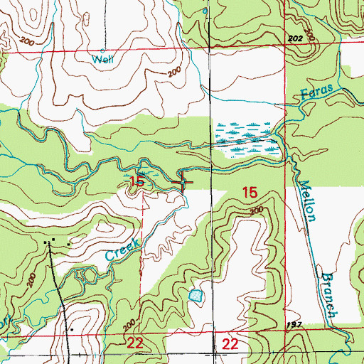 Topographic Map of Short Creek, AR