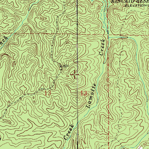 Topographic Map of Wild Azalea Trail Kincaid Spur, LA