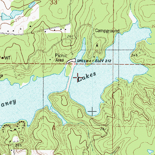 Topographic Map of Caney Creek Recreation Area, LA