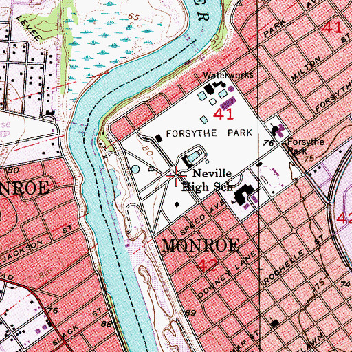 Topographic Map of American Legion Home, LA