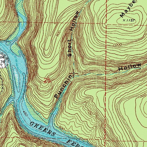 Topographic Map of Short Hollow, AR