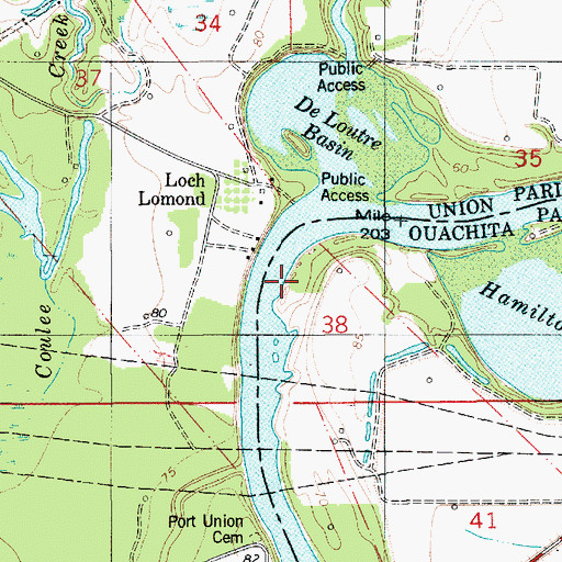 Topographic Map of Bakers Landing, LA