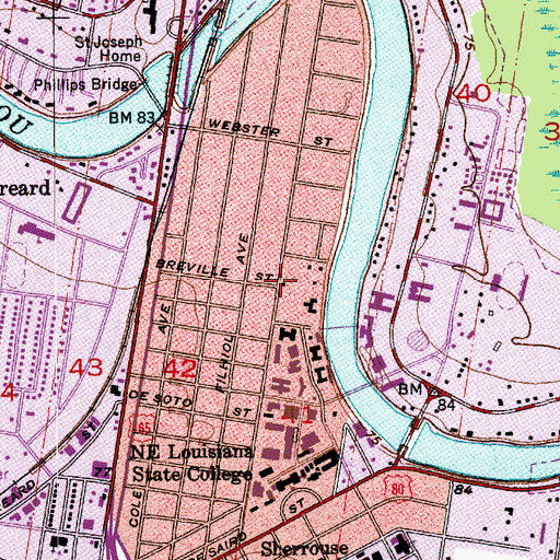 Topographic Map of Baptist Student Center, LA