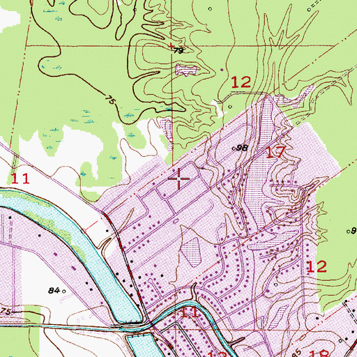 Topographic Map of Belle Meade, LA