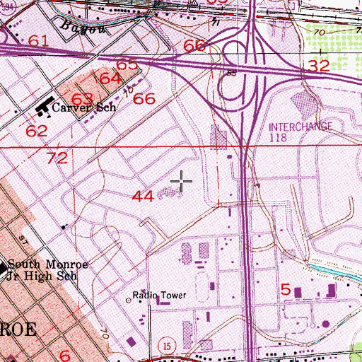 Topographic Map of Benoit Recreation Area, LA