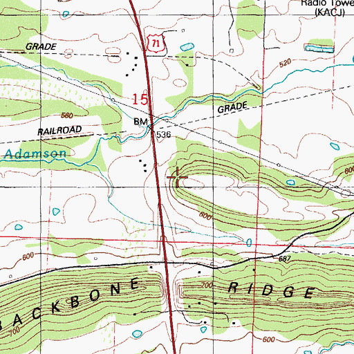 Topographic Map of Short Mountain, AR