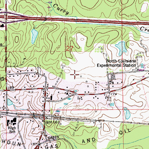 Topographic Map of Calhoun Middle School, LA